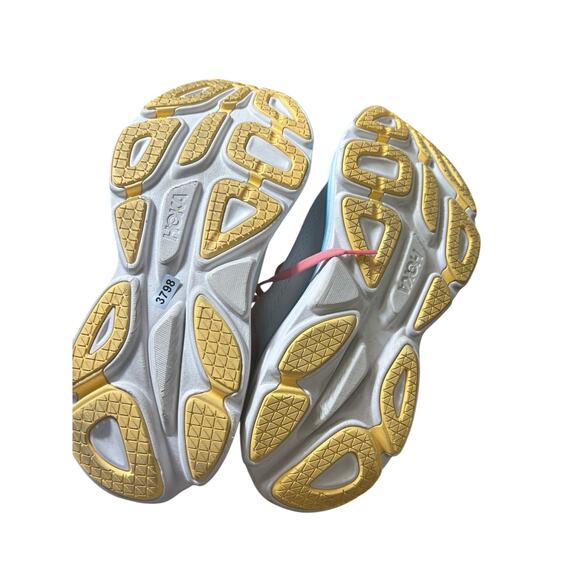 Hoka Bondi Tennis Shoes in Whtie with Blue/Pink Accents Sz 10.5 - Picture 5 of 5